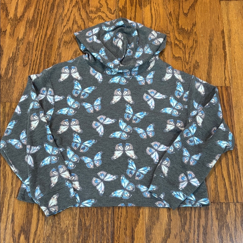 Art Class, Long Sleeve Hoodie Pullover, Butterflies, with leggings, Size S(6/6X)